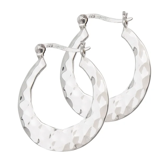 Hammered Hoop Earrings