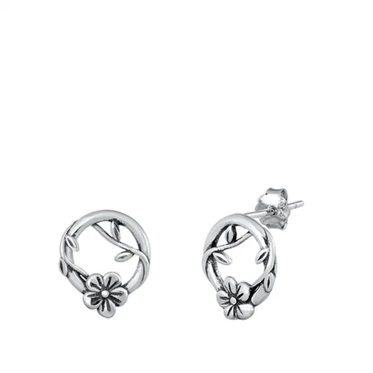 Flower Vine Stud Earrings